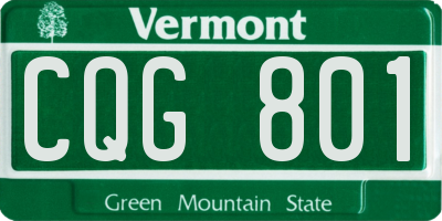 VT license plate CQG801