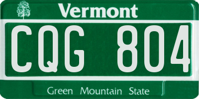 VT license plate CQG804