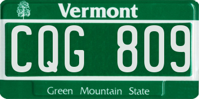 VT license plate CQG809