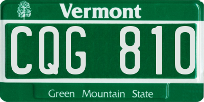 VT license plate CQG810