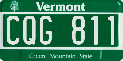 VT license plate CQG811