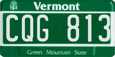VT license plate CQG813