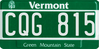 VT license plate CQG815