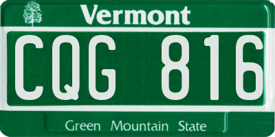 VT license plate CQG816