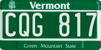 VT license plate CQG817
