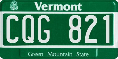 VT license plate CQG821