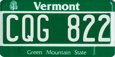 VT license plate CQG822