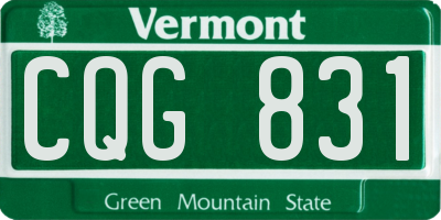 VT license plate CQG831
