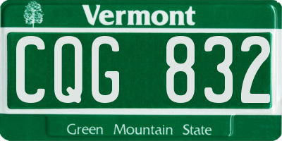 VT license plate CQG832