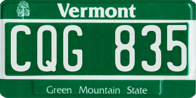 VT license plate CQG835