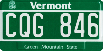 VT license plate CQG846