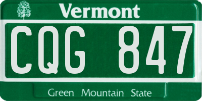 VT license plate CQG847