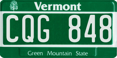 VT license plate CQG848