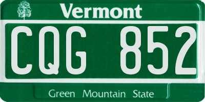 VT license plate CQG852