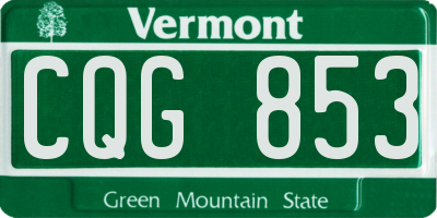 VT license plate CQG853