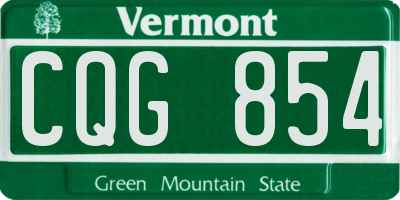 VT license plate CQG854