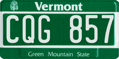 VT license plate CQG857