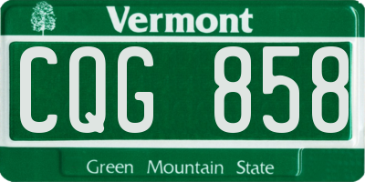 VT license plate CQG858
