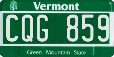 VT license plate CQG859