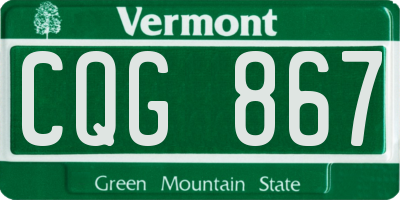 VT license plate CQG867