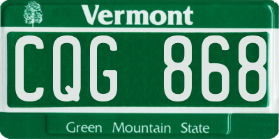 VT license plate CQG868
