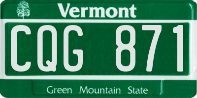 VT license plate CQG871