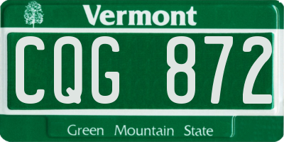 VT license plate CQG872