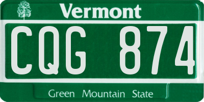 VT license plate CQG874