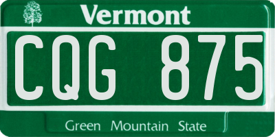 VT license plate CQG875