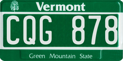 VT license plate CQG878