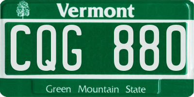 VT license plate CQG880