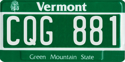 VT license plate CQG881