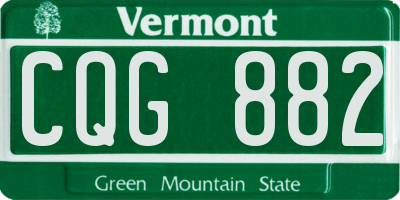 VT license plate CQG882