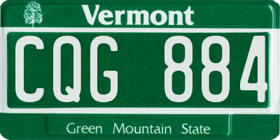 VT license plate CQG884