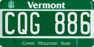 VT license plate CQG886