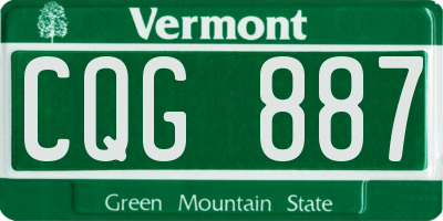 VT license plate CQG887