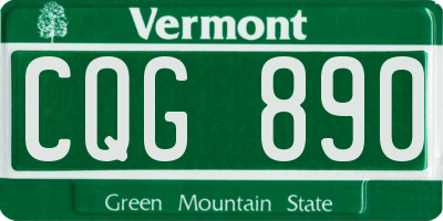 VT license plate CQG890