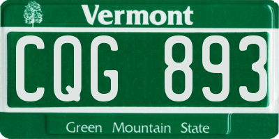VT license plate CQG893