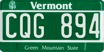 VT license plate CQG894