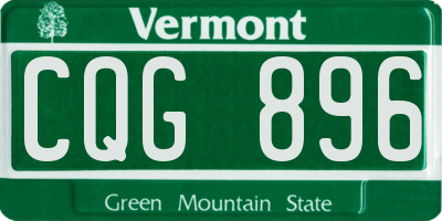 VT license plate CQG896