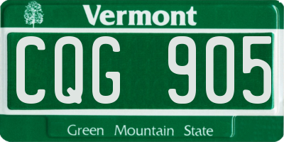 VT license plate CQG905