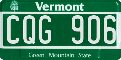 VT license plate CQG906