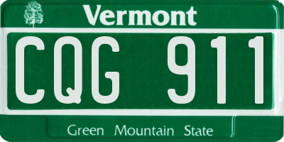 VT license plate CQG911