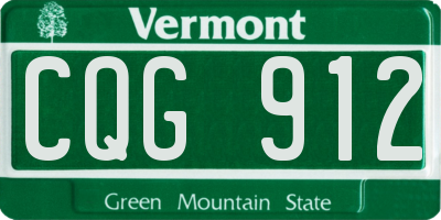 VT license plate CQG912