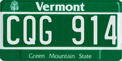 VT license plate CQG914