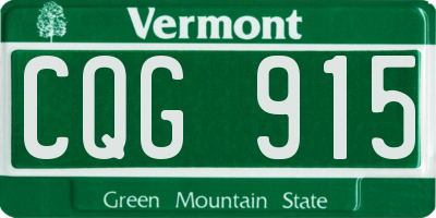 VT license plate CQG915