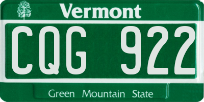 VT license plate CQG922