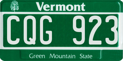 VT license plate CQG923