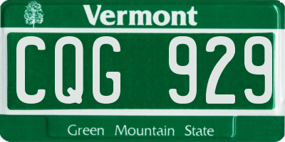 VT license plate CQG929