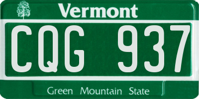 VT license plate CQG937